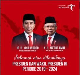 Selamat dan Sukses Pelantikan Presiden dan Wakil Presiden Periode Tahun 2019 – 2024