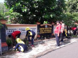 PERANGKAT DESA TANAM PULUHAN POHON PERINDANG