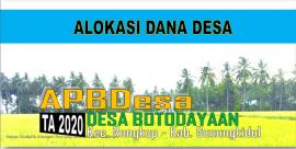 Rencana Pengguanaan Anggaran Alokasi Dana Desa (ADD) Tahun 2020 Desa Botodayaan