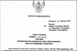 SE, Perubahan Cuti Bersama Tahun 2021