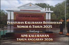 Kalurahan Botodayaan Tetapkan Peraturan Kalurahan Nomor 6 Tahun 2025 tentang APB Kalurahan TA 2026