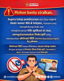 Hati-Hati Modus Baru, Aktivasi IKD Tidak Dilayani via WhatsApp atau Telepon