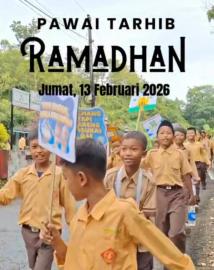 Siswa SDN Cabe Meriahkan Pawai Tarhib Ramadhan 2026