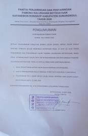 PENGUMUMAN PERPANJANGAN PENDAFTARAN DUKUH KENTENG