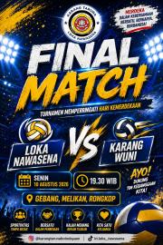Loka Nawasena Kalurahan Botodayaan akan menghadapi Karangwuni dalam laga Final Match Turnamen